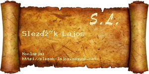 Slezák Lajos névjegykártya